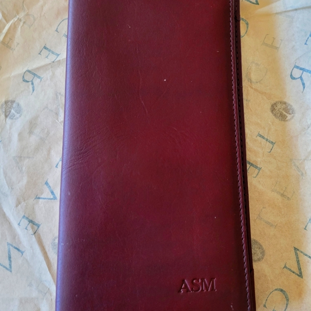 Levenger Burgundy leather document/passport wallet